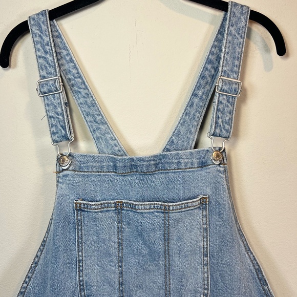 Old Navy Women's Overall Jeans Blue Light Wash Denim Straight Leg Bibs Y2K Sz 18 - Picture 3 of 13